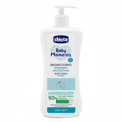 CHICCO Šampon na tělo s dávkovačem Baby Moments Protection 93 % přírodních složek 500 ml