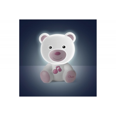 CHICCO Světélko noční hudební Medvídek růžové 0m+