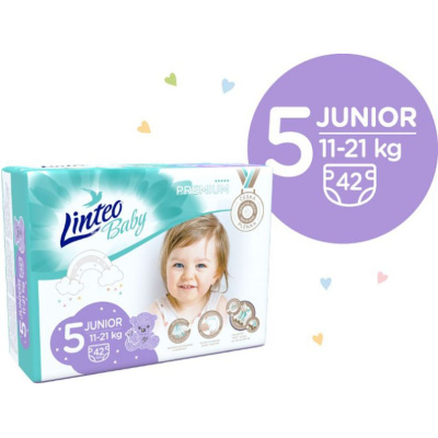 LINTEO BABY Premium Pleny jednorázové 5 JUNIOR (11-21 kg) 168 ks