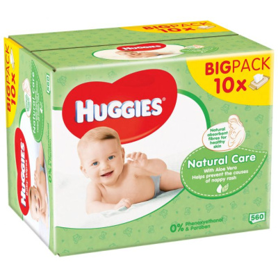10x HUGGIES® Single Natural Care Ubrousky vlhčené 56 ks