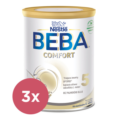 3x BEBA COMFORT 5 Mléko kojenecké, 800 g, 24m +
