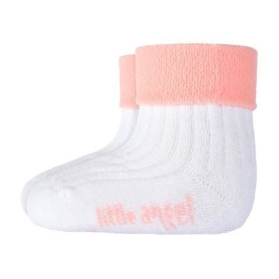 Little Angel-Ponožky froté Outlast® - bílá/sv.růžová Velikost: 15-19 | 10-13 cm