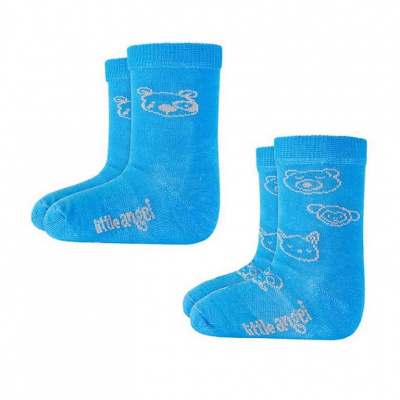 Little Angel-Ponožky dětské set obrázek Outlast® - modrá Velikost: 20-24 | 14-16 cm