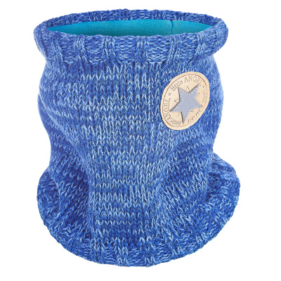 Little Angel-Nákrčník pletený hladký LA dětský Outlast ® - tm.modrá melír-logo Velikost: 3 | 42-44 cm