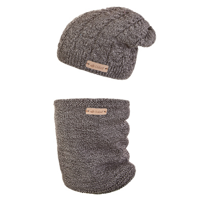Little Angel-Set pletená čepice a nákrčník Outlast ® - černobílá Velikost: 5 | 49-53 cm