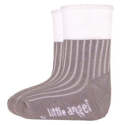 Little Angel-Ponožky froté Outlast® - tm.šedá/bílá Velikost: 15-19 | 10-13 cm