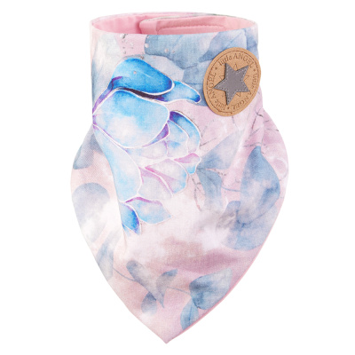 Little Angel-Šátek na krk podšitý Outlast® - starorůžová modré kytky/růžová baby Velikost: uni