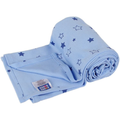 KAARSGAREN-Letní deka 70x100cm z bio-bavlny modrá hvězdičky