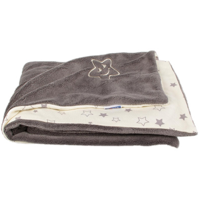 KAARSGAREN-Dětská deka šedá hvězdičky Wellsoft bio-bavlna