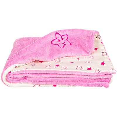 KAARSGAREN-Dětská deka růžová hvězdičky Wellsoft bio-bavlna