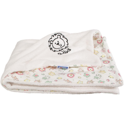 KAARSGAREN-Dětská smetanová deka růžový lev Wellsoft bavlna