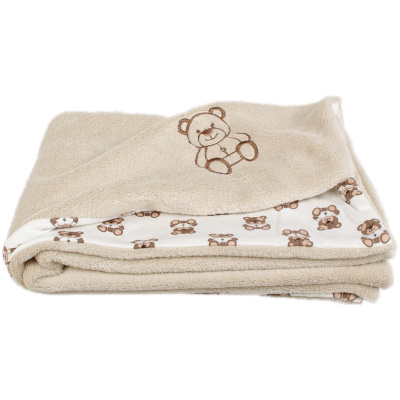 KAARSGAREN-Dětská deka béžová medvídek Wellsoft bavlna
