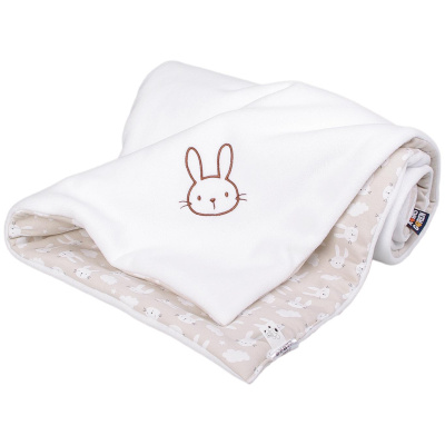 KAARSGAREN-Zateplená dětská deka bílá zajíc béžový